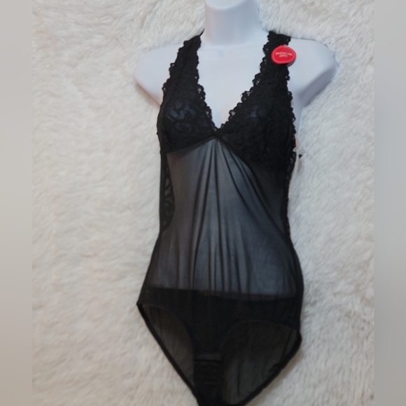 Marilyn Monroe Intimates Tops - Marilyn Monroe IntimaElegant Black Sheer Lace Bodysuit Womens XL